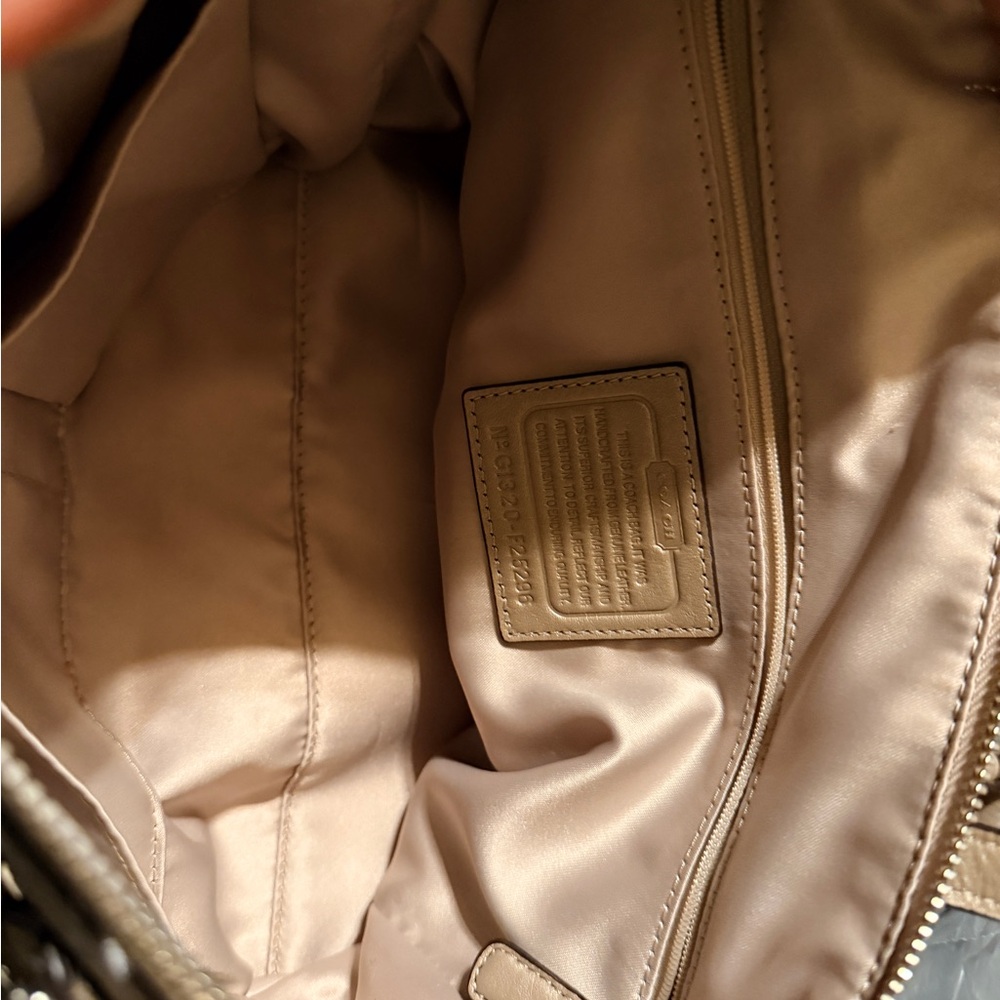 Coach Taupe Leather Shoulder Bag - Picture 5 of 6